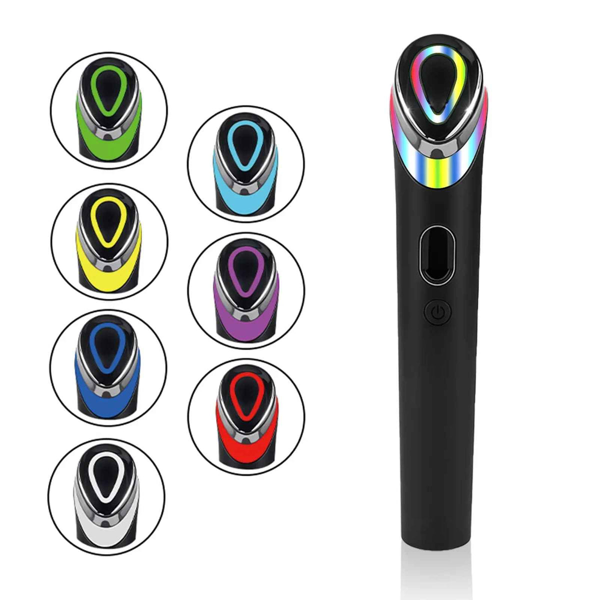 7 Colors Ager Booster Pro 6 In1 Lifting Face Neck Therapy Wand LED Vibration Massager Beauty Device Skincare & Blue Rejuvenation